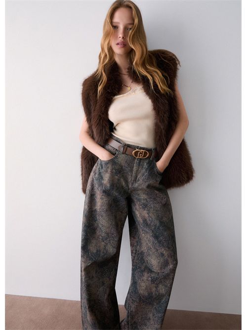 Pantaloni boy con stampa glitter LIU JO | UF6163T684A/L9146